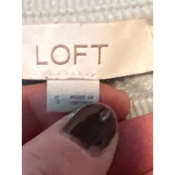 Ann Taylor Loft Faux Sherpa Pullover Crewneck Sweatshirt Sky Blue Womens SMALL‎ - Picture 3 of 8